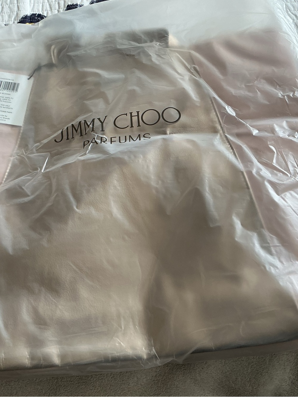 Jimmy Choo Two-Tone Metallic Gold and Blush Tote Bag